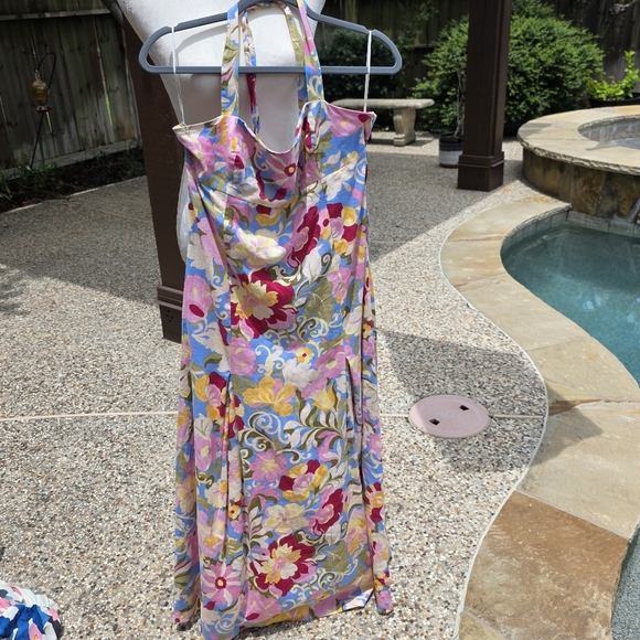 Zara Nwt Floral Halter Maxi Dress - Picture 13 of 15
